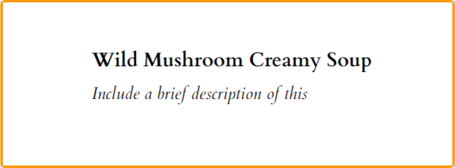 Catering menu design menu items