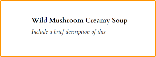 Catering menu design menu items