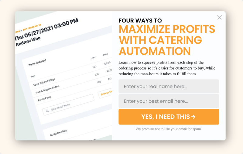 HoneyCart optin Form
